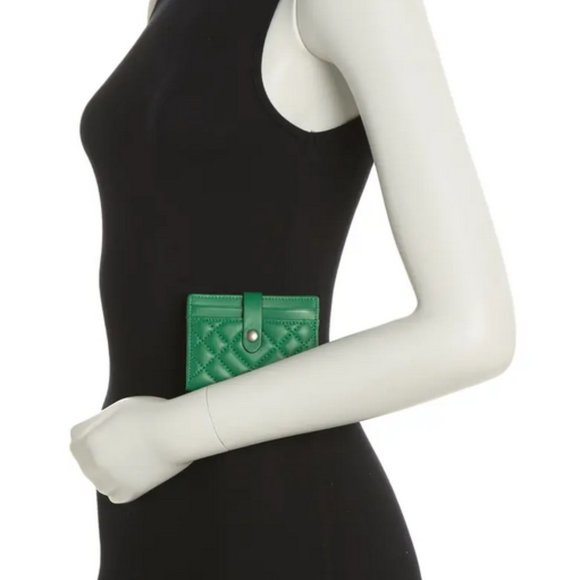 Kurt Geiger London Green Quilted Leather Cardholder - Picture 2 of 4